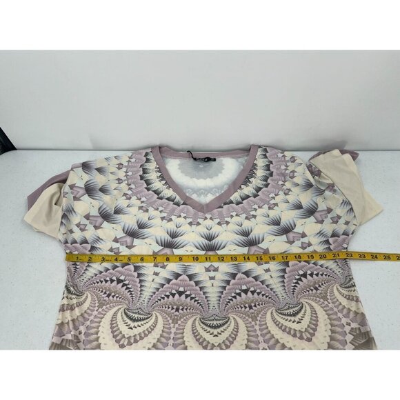 Lily By Firmiana Women Size L Bohemian Multicolor Ruffle Sleeve V-Neck Tunic Top - Picture 8 of 11